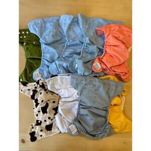 BumGenius cloth diapers with inserts, wet bag